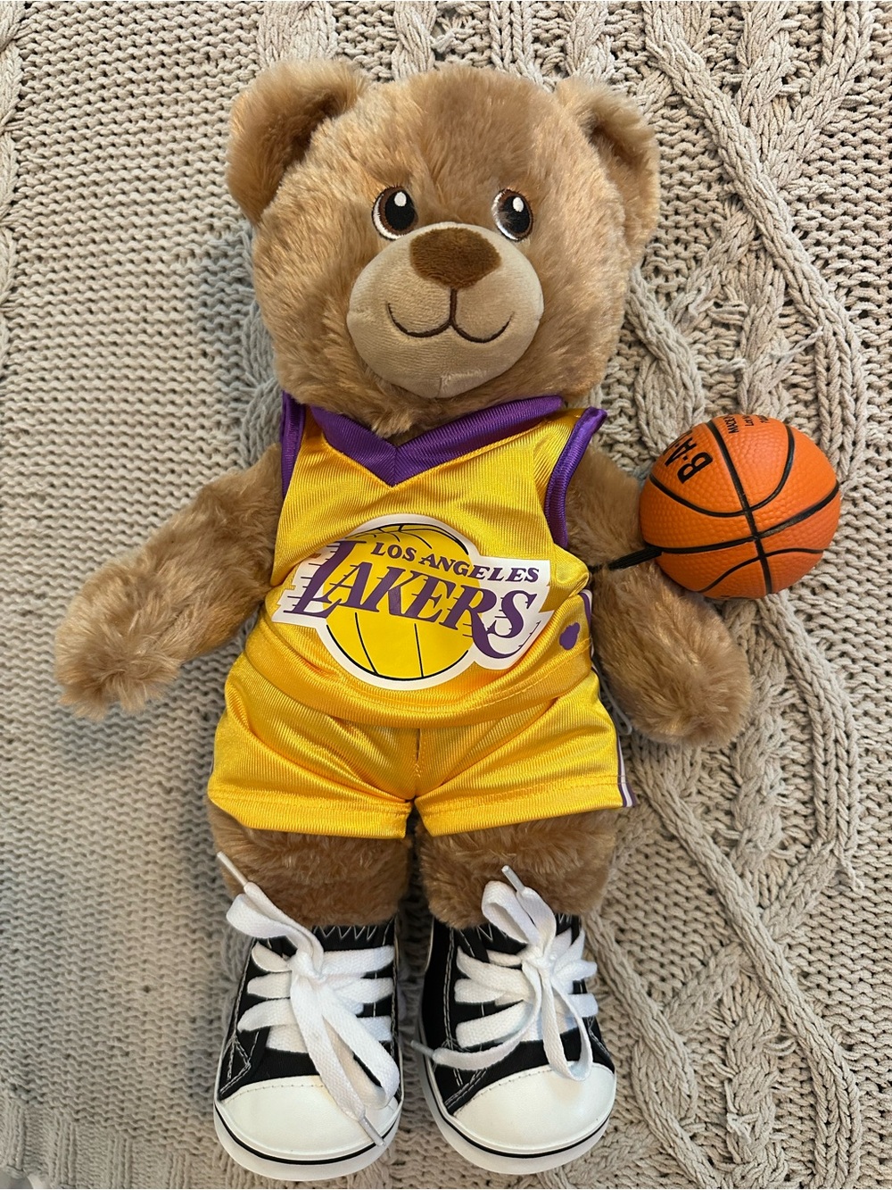 Build-A-Bear 17" Los Angeles Lakers Plush Bundle with Basketball